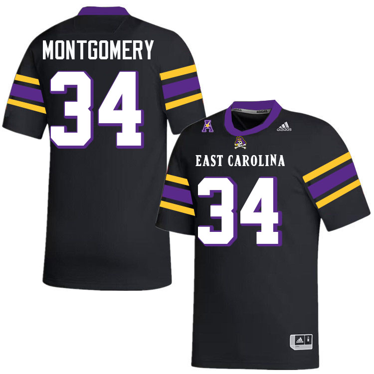 London Montgomery ECU Jersey,East Carolina Pirates #34 London Montgomery Jersey Youth College-Black